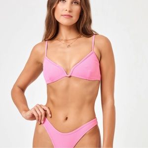 L*space Ribbed Helena Bikini Top New